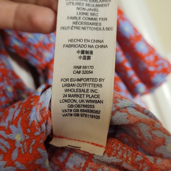 Free People Red and Blue Cottagecore Crop Top - Picture 7 of 7